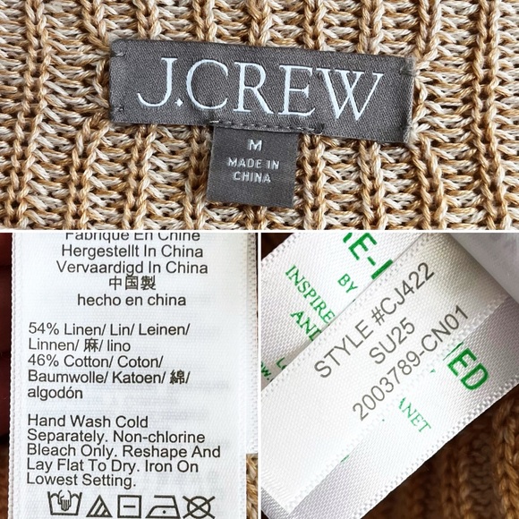BOGO! J.CREW Ribbed Beachy Sweater Linen Cotton Blend Soft Khaki Size Medium - Picture 8 of 10